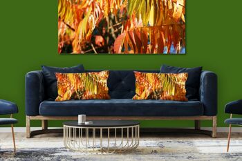 Ensemble de coussins photo décoratifs (2 pièces), motif : feuilles d'automne colorées 7 - taille : 80 x 40 cm - housse de coussin premium, coussin décoratif, coussin décoratif, coussin photo, housse de coussin 5