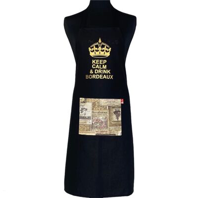 Apron, "Keep calm & drink Bordeaux" black