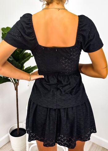 Robe corset étagée à œillets-Noir 5