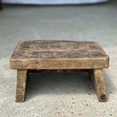 Small stool, old teak side stool, footrest