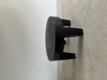 Coffee table, table basse quadripode en bois massif monoxyle noir H:39,5cm D:68cm 34