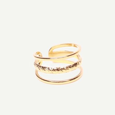 Gold Garance Triple Band Ring | Handmade jewelry in France