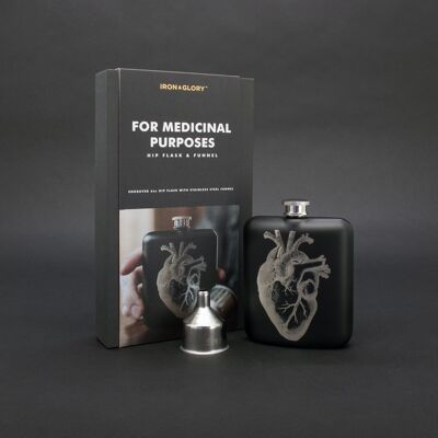 Heart hip flask made of stainless steel