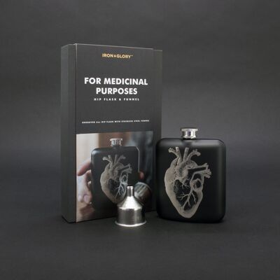 Heart hip flask made of stainless steel