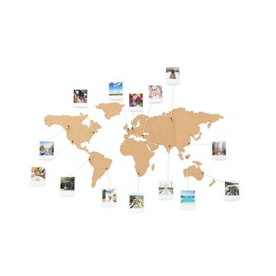 Kork Weltkarte | inklusive 16 Pin-Nadeln zum Gestalten