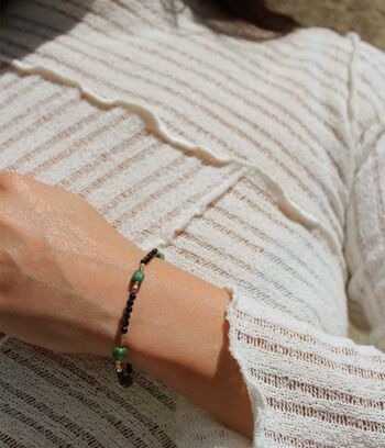 Bracelet élastique à perles et pierres fines Delilah | Bijoux faits main en France 7