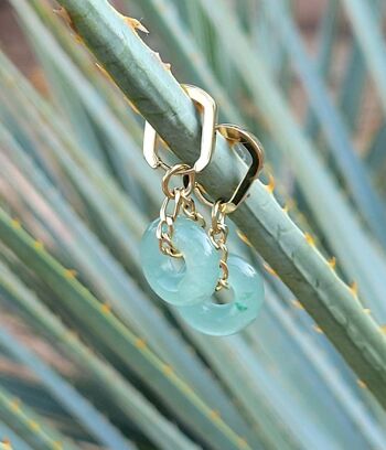Petites boucles d'oreilles à pendants anneaux en jade Paloma | Bijoux faits main en France 7