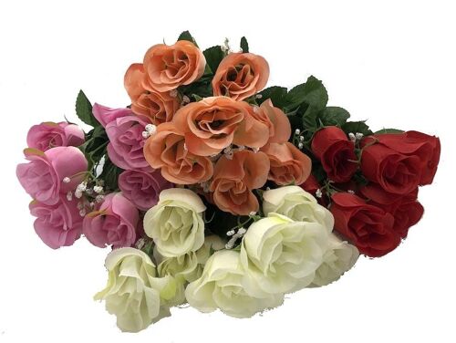 Piquet Rose et Gypso Viviane -Assortiment Rouge Orange Crème et Rose-