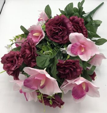 Piquet Oeillet Orchidée - Assortiment Rouge Rose et Orange - Henriette H70cm 1