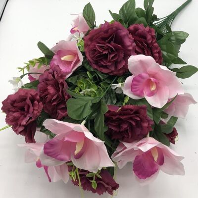 Piquet Oeillet Orchidée - Assortiment Rouge Rose et Orange - Henriette H70cm