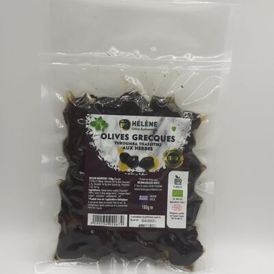 PROMO -10% - Thassitiki Greek black olives with herbs 180g ORGANIC