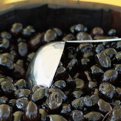 PROMO -10% - BULK Thassitiki black olives with herbs 2.5kg ORGANIC