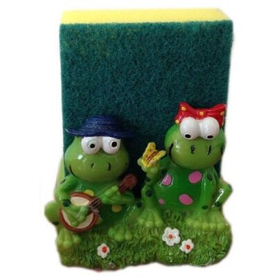 Case for kitchen sponge, musical frogs, from RESIN. The price includes the sponge.
