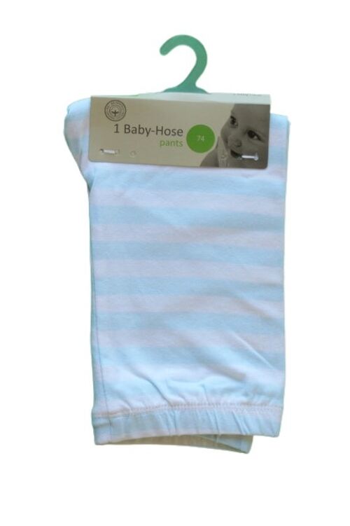 Baby Hose blau, blau gestreift & grau melange