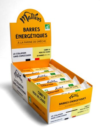 Pack de 20 Barres Énergétiques BIO - Curry & Noix de Cajou 1