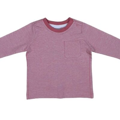 Camisa de manga larga con rayas rosas/blancas