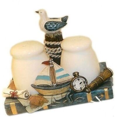 Nautical themed salt and pepper set.