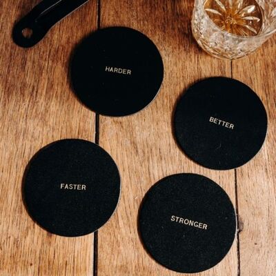 Leather coasters - Daft Drunk