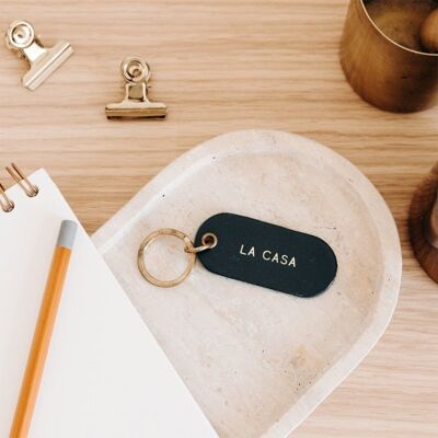 Leder-Schlüsselanhänger mit Botschaft – La Casa
