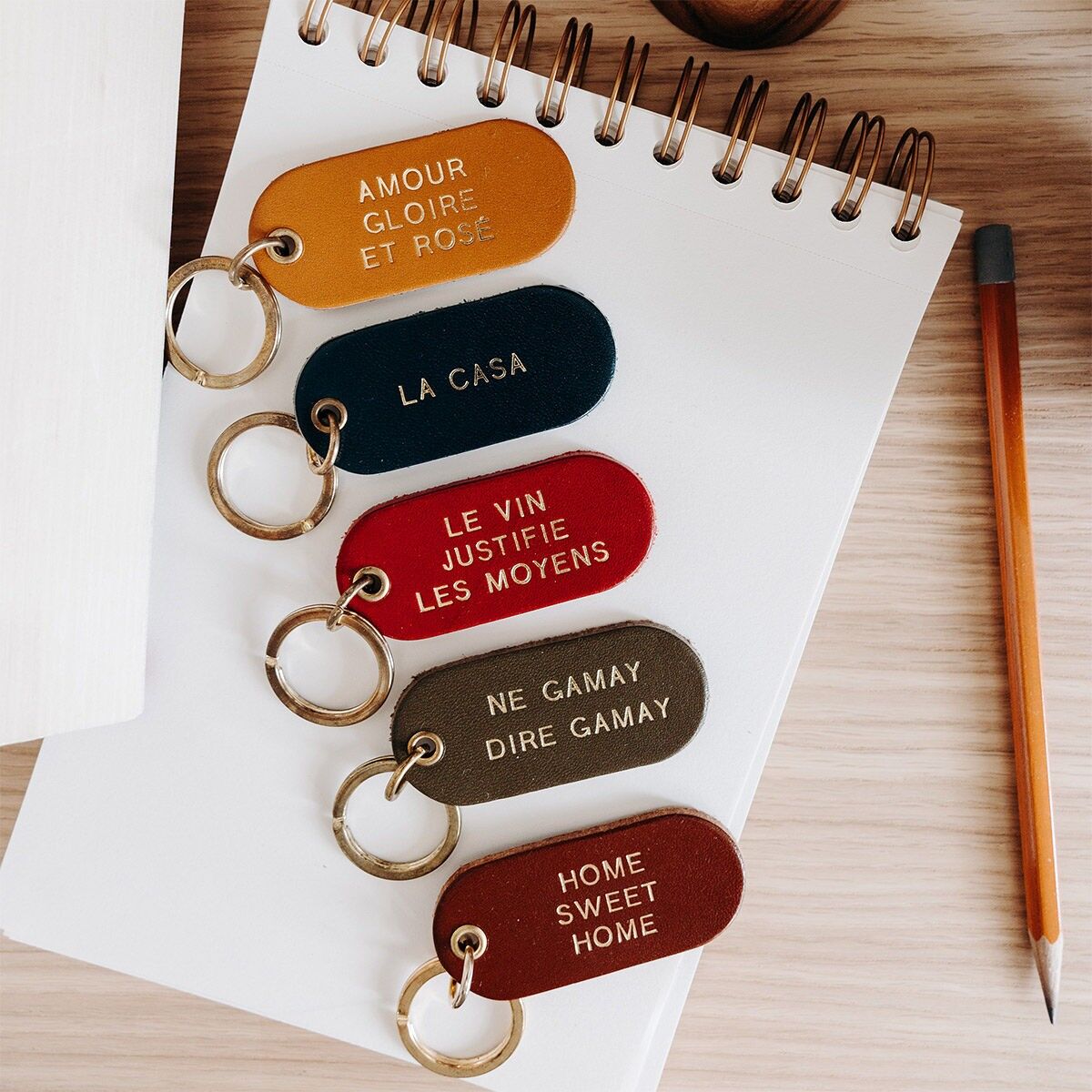 Schlüsselanhänger aus Leder mit Botschaft – Passepartout