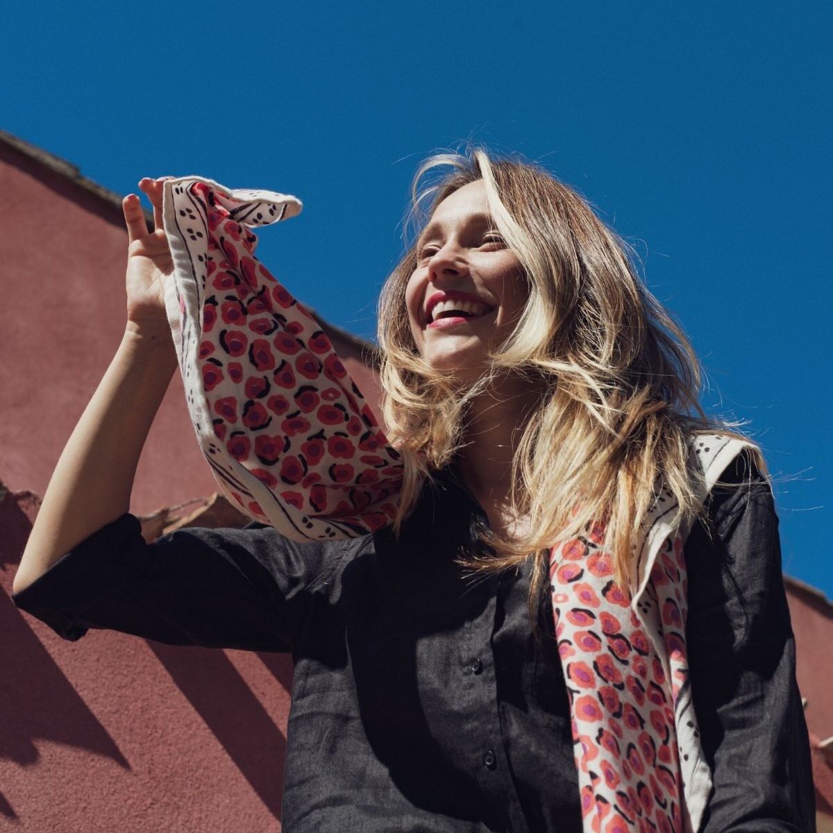 Sciarpa leopardata rosa - taglia grande