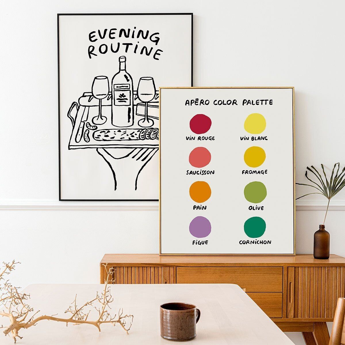 Poster illustrati per aperitivi - Palette colori Apéro