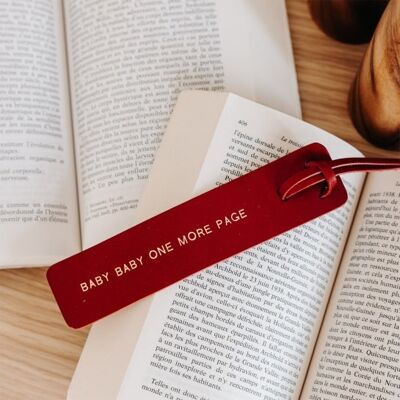 Leather bookmark - Baby one more page