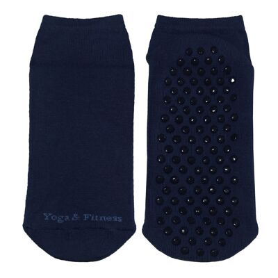 Rutschfeste Söckchen für Damen >>Yoga & Fitness<< Marineblau