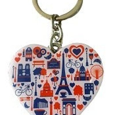 Heart of Paris Key Ring