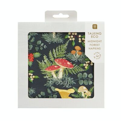 Serviettes de Noël Champignons des Bois - Paquet de 20