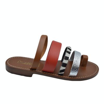 Sandali DRUDD 1029 Cognac Zebra