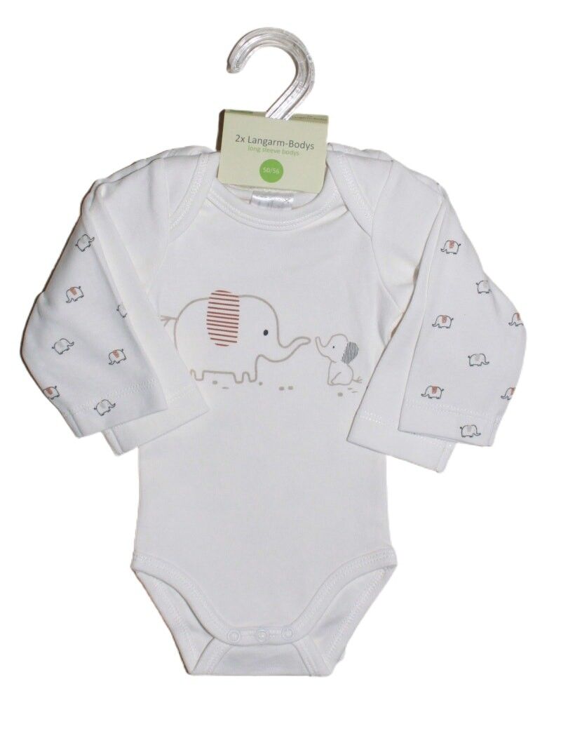 Body a maniche lunghe in confezione doppia elefante