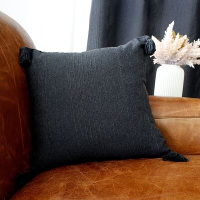 BOMBAY ANTHRACITE removable cushion 40 x 40 cm