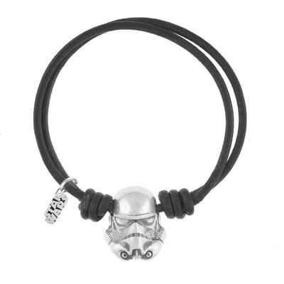 Pulsera Trooper cuero negro Star Wars