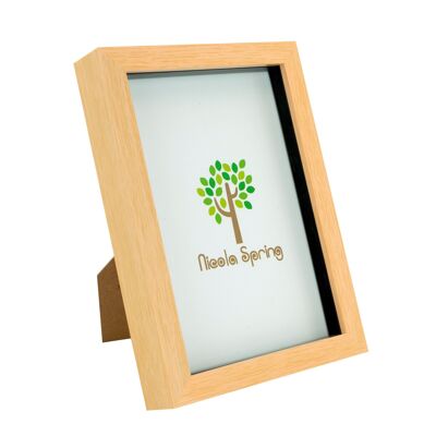 Nicola Spring Box-Fotorahmen aus Acryl, helles Holz, 6 x 8 (A5)