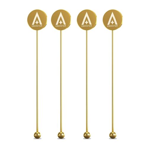 Ubertsar Cocktail Stir Sticks - Gold (Set of 4)