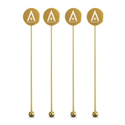Ubertsar Cocktail Stir Sticks - Gold (Set of 4)