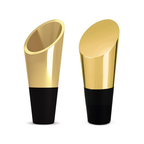 Uberstar Heavyweight Wine Stopper and Pourer - Gold