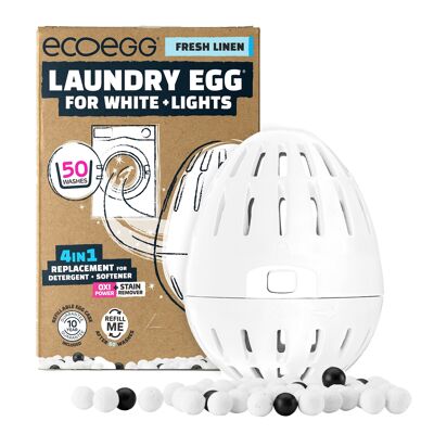 Ecoegg Detersivo per bucato ecologico Egg Fresh Linen per White + luci 50 lavaggi