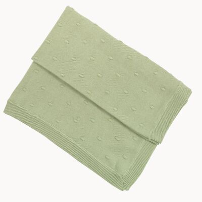 Coperta a maglia per bambini con gommini verde chiaro