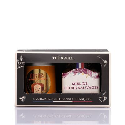 Coffret Miel de Fleurs Sauvages (Les Abeilles de Malescot) & Thé au Panettone (Maison Chris’Teas)