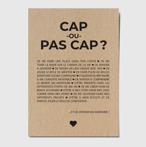 Carte postale "Cap ou pas Cap ?" demande marraine