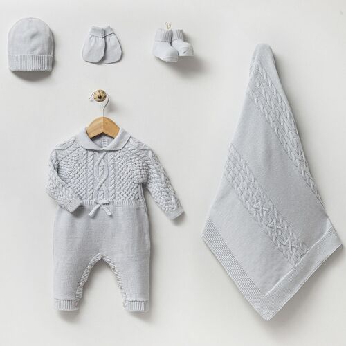 Baby Newborn Knitwear Honeycomb Set in 100% Organic Cotton