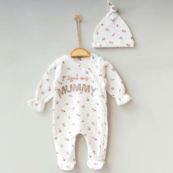 Lot de trois ensembles momie pour bébé 100 % coton - 2 pièces