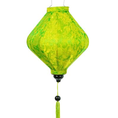 Hoi An Silk Lantern Green / Yellow Diamond