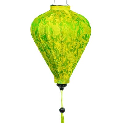 Linterna de seda de Hoi An Globo verde / amarillo