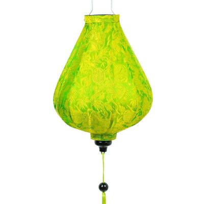 Hoi An Silk Lantern Green / Yellow Drop