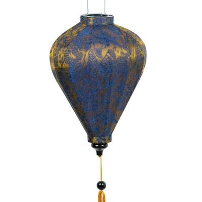 Hoi An Seidenlampion Blau / Gold Ballon