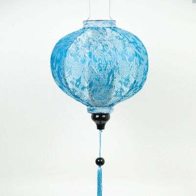 Hoi An Silk Lantern Light Blue Round