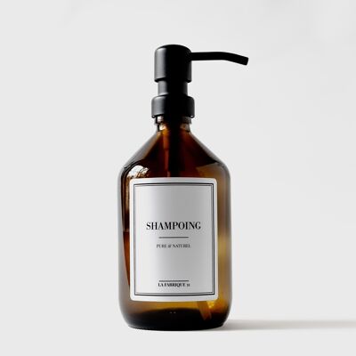 Flacone da farmacia in vetro ambrato - Shampoo - Ricaricabile